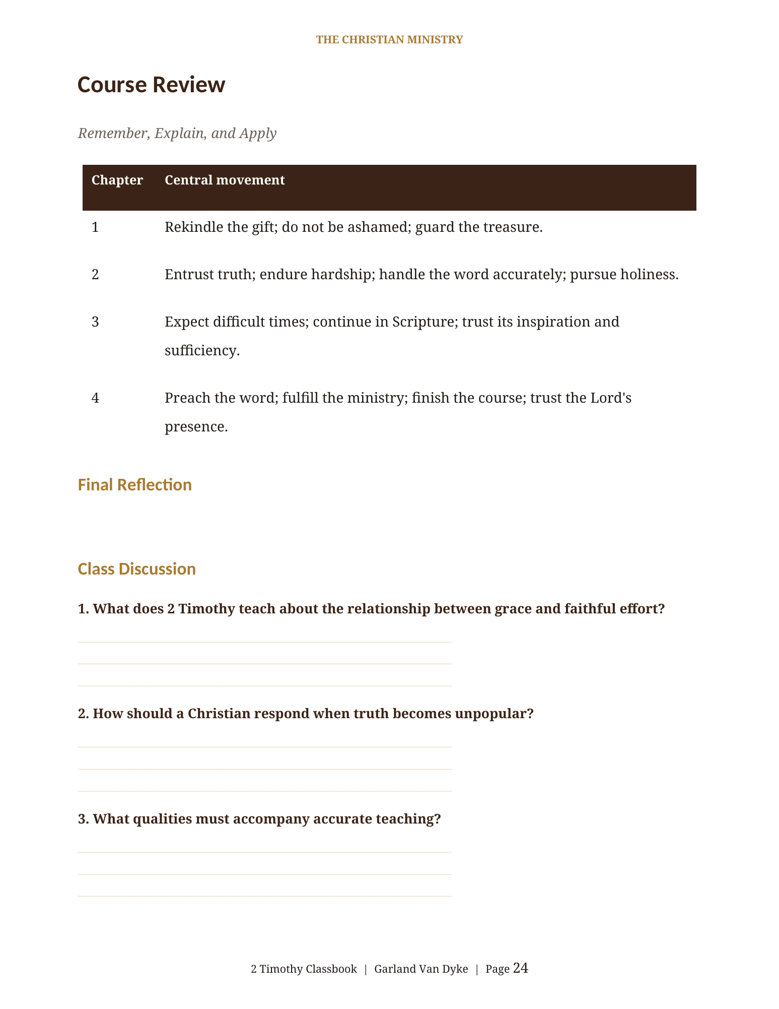 2 Timothy Bible class workbook page 25