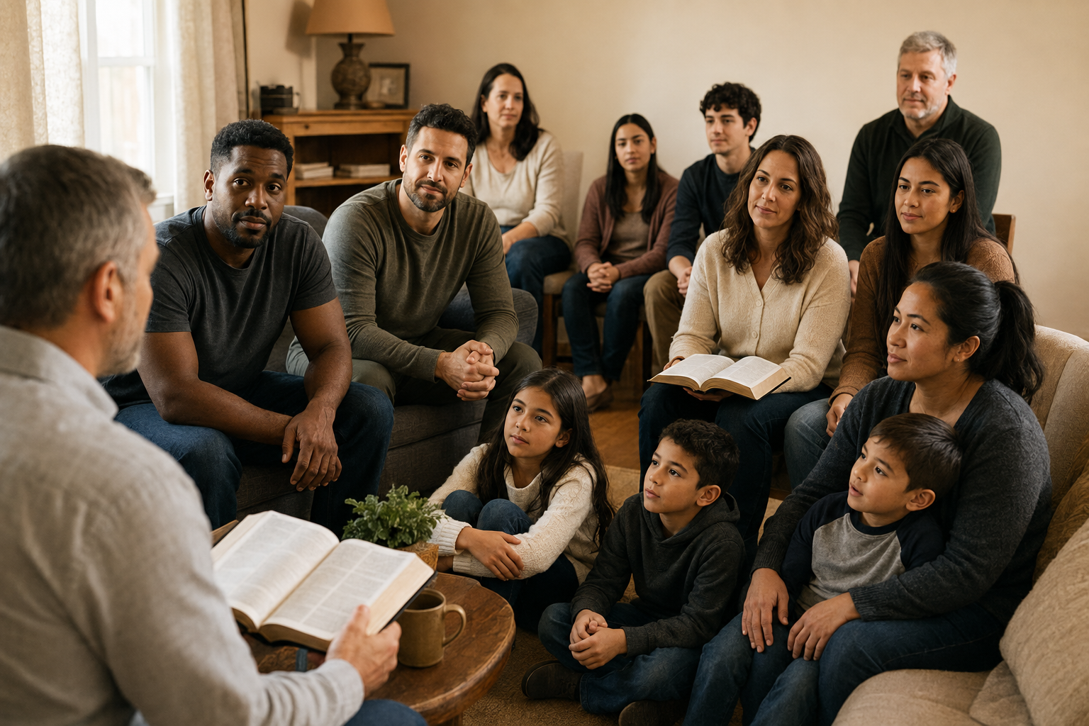 A welcoming congregation gathered for Bible study and worship